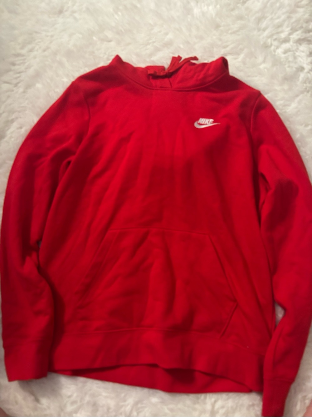 Nike Red Crewneck Sweatshirt with White Swoosh